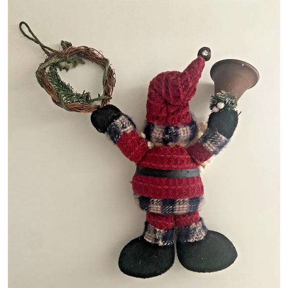 Rustic Plush Santa Christmas Collectible Ornaments, Set of 2, 10.5" to 14"H - Picture 10 of 13